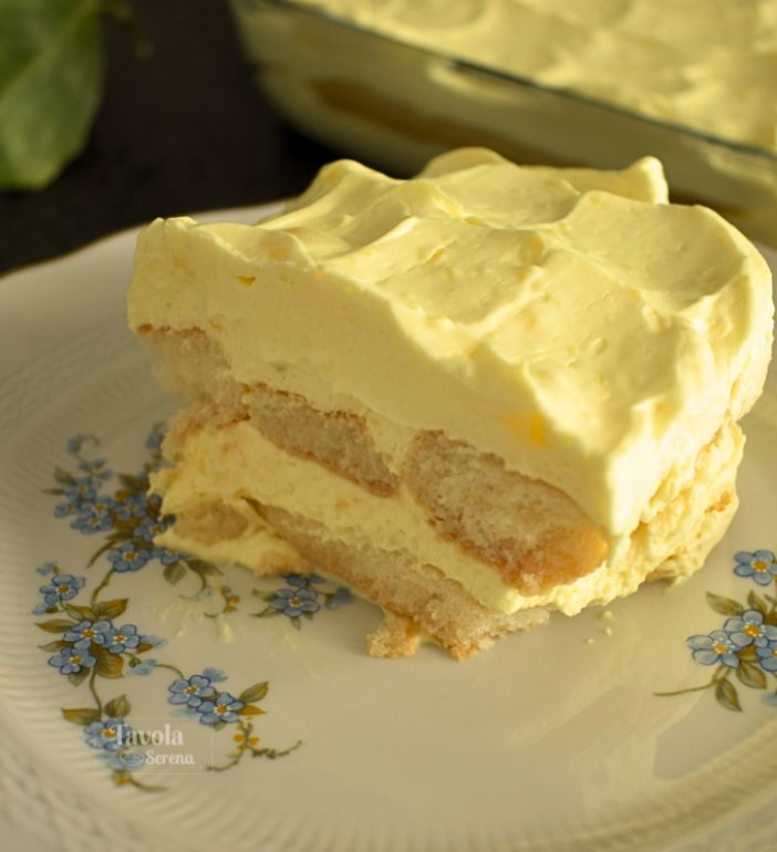 tiramisù al limone senza uova e senza mascarpone